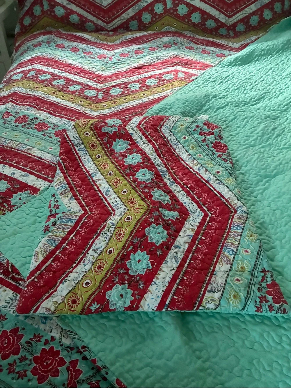 Bohemian Chevron Twin Quilt Set (68
